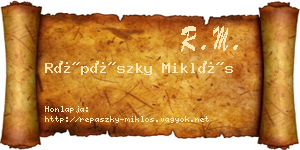 Répászky Miklós névjegykártya