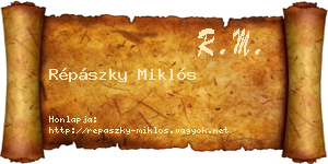 Répászky Miklós névjegykártya