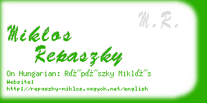 miklos repaszky business card